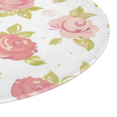 ピンクのバラ3の優雅の壁紙パターン カッティングボード (角)