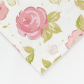 ピンクのバラ3の優雅の壁紙パターン フリースブランケット (角)