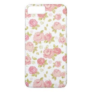 ピンクのバラ3の優雅の壁紙パターン iPhone 8 PLUS/7 PLUSケース