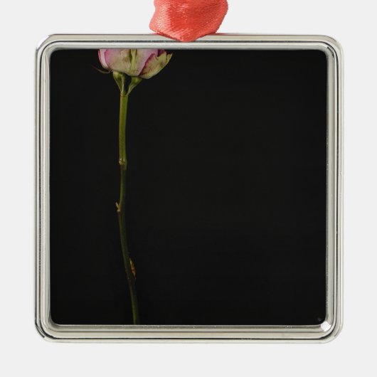 ピンクのバラ3 メタルオーナメント (正面)