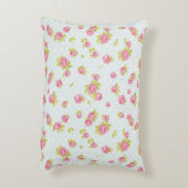 ピンクのバラ4の優雅の壁紙パターン アクセントクッション (裏面(縦))