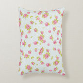 ピンクのバラ4の優雅の壁紙パターン アクセントクッション (正面(垂直))