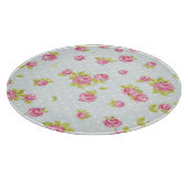 ピンクのバラ4の優雅の壁紙パターン カッティングボード (角)