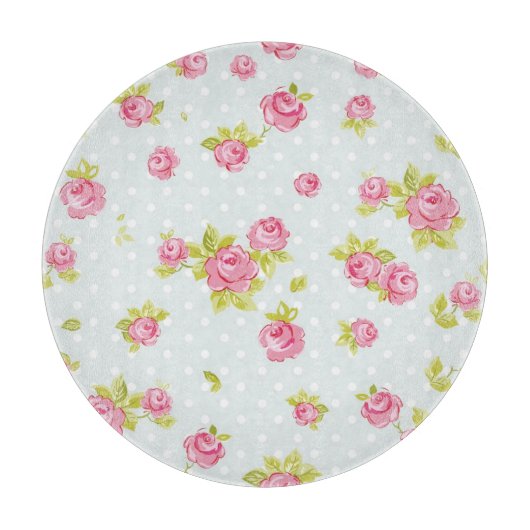 ピンクのバラ4の優雅の壁紙パターン カッティングボード (正面)