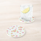 ピンクのバラ4の優雅の壁紙パターン コースター (側面)