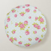 ピンクのバラ4の優雅の壁紙パターン ラウンドクッション (裏面)