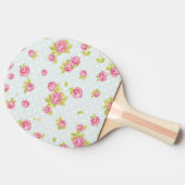 ピンクのバラ4の優雅の壁紙パターン 卓球ラケット (横)