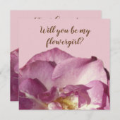 ピンクのバラ、あなたは私の花のカードになる 招待状 (正面/裏面)