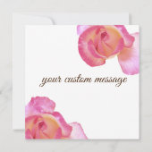 ピンクのバラ、あなたは私の花嫁のメイドカードになる 招待状 (裏面)