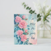 ピンクのバラ ごめんなさい お悔やみ申し上げます ポストカード