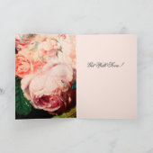 ピンクのバラ、アネモン、蝶々がもうすぐ元気になる カード (内部)