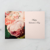 ピンクのバラ、アネモン、蝶バレンタインデー シーズンカード (内部)