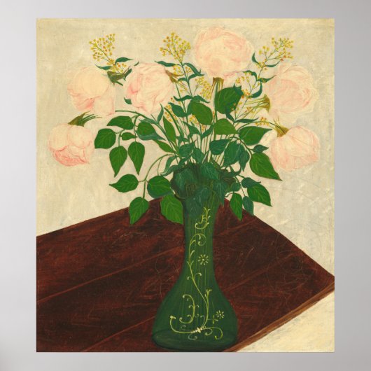 ピンクのバラ – アメリカのファインアートポスター ポスター (正面)