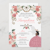 ピンクのバラ ウエスタン マリアチ コウガール キンセアニエラ 招待状 (正面/裏面)