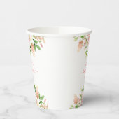 ピンクのバラ エレガントな花の女の子 ベビーシャワー 紙コップ (左)