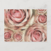 ピンクのバラ エレガントな Save the Date ご案内 案内ポストカード (裏面)