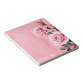 ピンクのバラ カスタムネーム 食事・買い物 To-Do リスト ノートパッド (アングル)