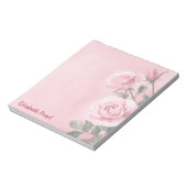 ピンクのバラ カスタム名 食品ショッピング To-Do リスト ノートパッド (回転)