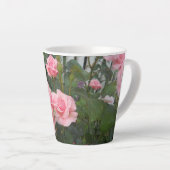 ピンクのバラ カフェラテマグ (右アングル)