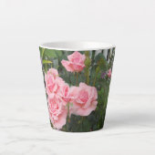 ピンクのバラ カフェラテマグ (正面)