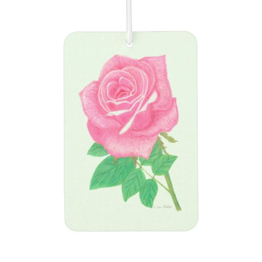 ピンクのバラ カーエアーフレッシュナー (正面)