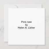 ピンクのバラ カード (裏面)