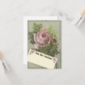 ピンクのバラ カード (正面/裏面インサイチュ)