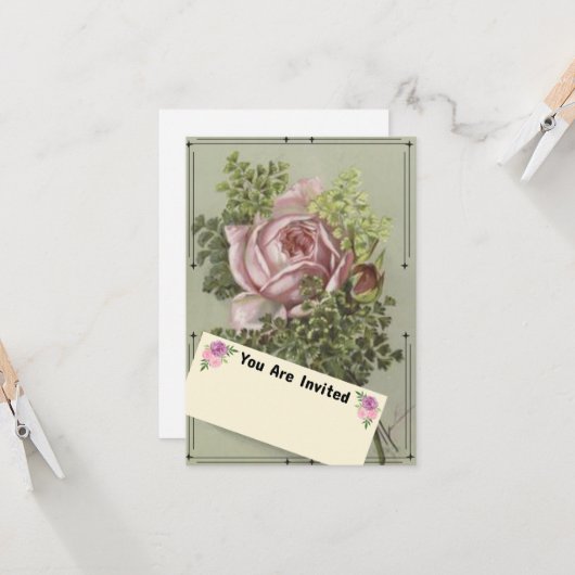 ピンクのバラ カード (正面/裏面インサイチュ)