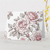 ピンクのバラ カード (黄色い花)