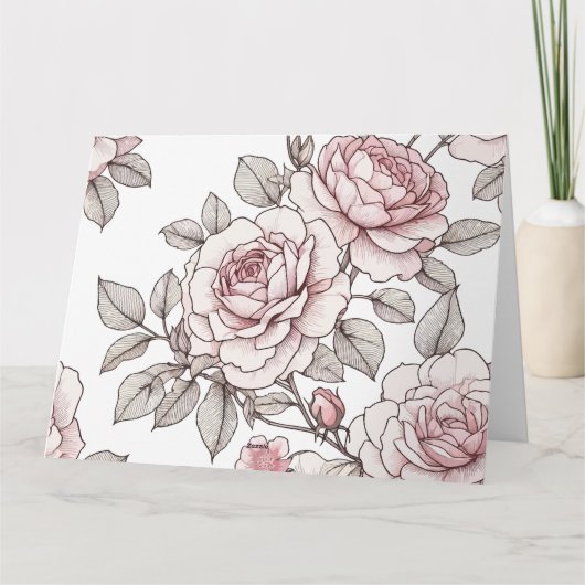 ピンクのバラ カード (裏面)