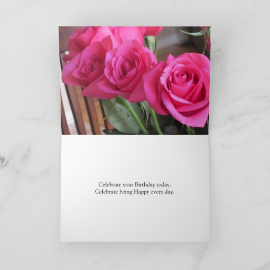 ピンクのバラ カード (内部)