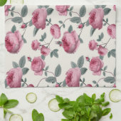 ピンクのバラ キッチンタオル (折り畳み)