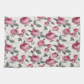 ピンクのバラ キッチンタオル (横)