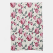 ピンクのバラ キッチンタオル (縦)
