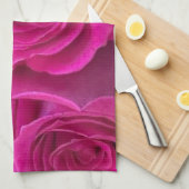 ピンクのバラ キッチンタオル (四つ折り)