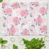 ピンクのバラ キッチンタオル (折り畳み)