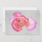 ピンクのバラ、キャンバスウェディングRSVP 招待状 (裏面)