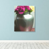 ピンクのバラ キャンバスプリント (インサイチュ (ウッドフロア))