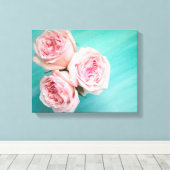 ピンクのバラ キャンバスプリント (インサイチュ (ウッドフロア))