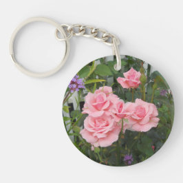 ピンクのバラ キーホルダー