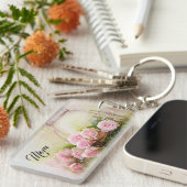 ピンクのバラ キーホルダー (正面右)