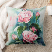 ピンクのバラ クッション (ブランケット)