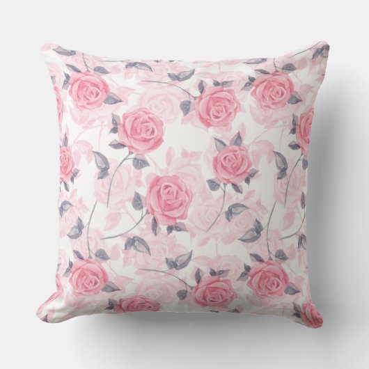 ピンクのバラ クッション (正面)