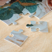 ピンクのバラ&グリーンのブーケ葉 ジグソーパズル (側面)