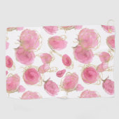 ピンクのバラ ゴルフタオル (横)