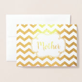 ピンクのバラ | ゴールドフォイルハッピーマザーズデイ 箔カード (封筒付き正面)