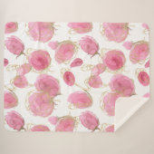 ピンクのバラ シェルパブランケット (正面(横))