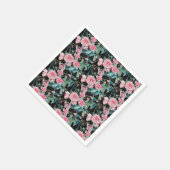 ピンクのバラ シャビー シック フラワーのサーヴィエット ナプキン スタンダードカクテルナプキン (角)