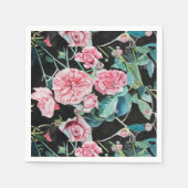 ピンクのバラ シャビー シック フラワーのサーヴィエット ナプキン スタンダードカクテルナプキン (正面)