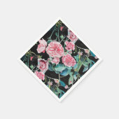 ピンクのバラ シャビー シック フラワー サービエット ナプキン スタンダードカクテルナプキン (角)